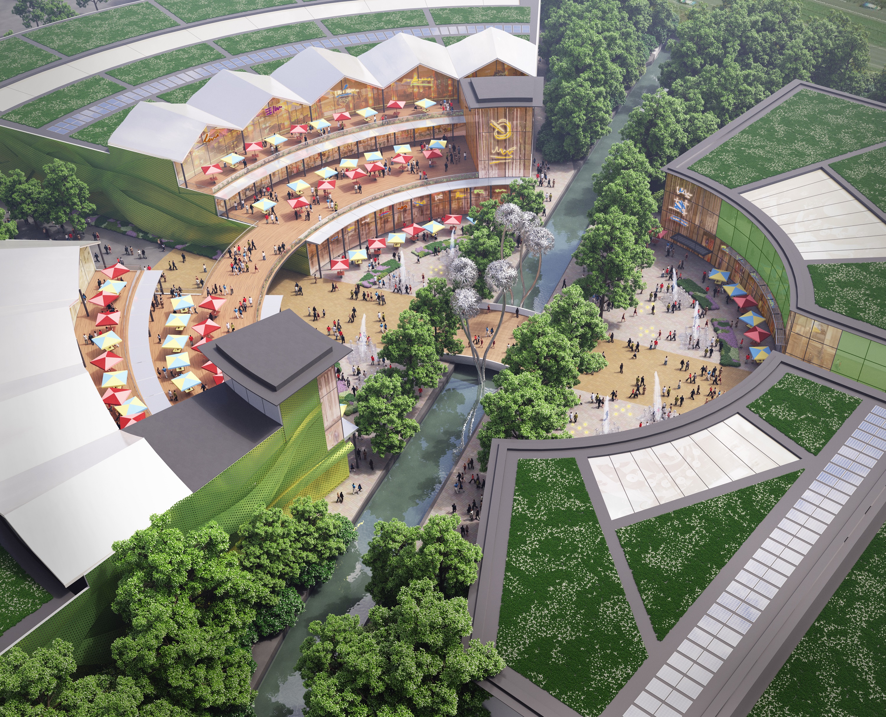 Aeriel view of proposed Riverside development